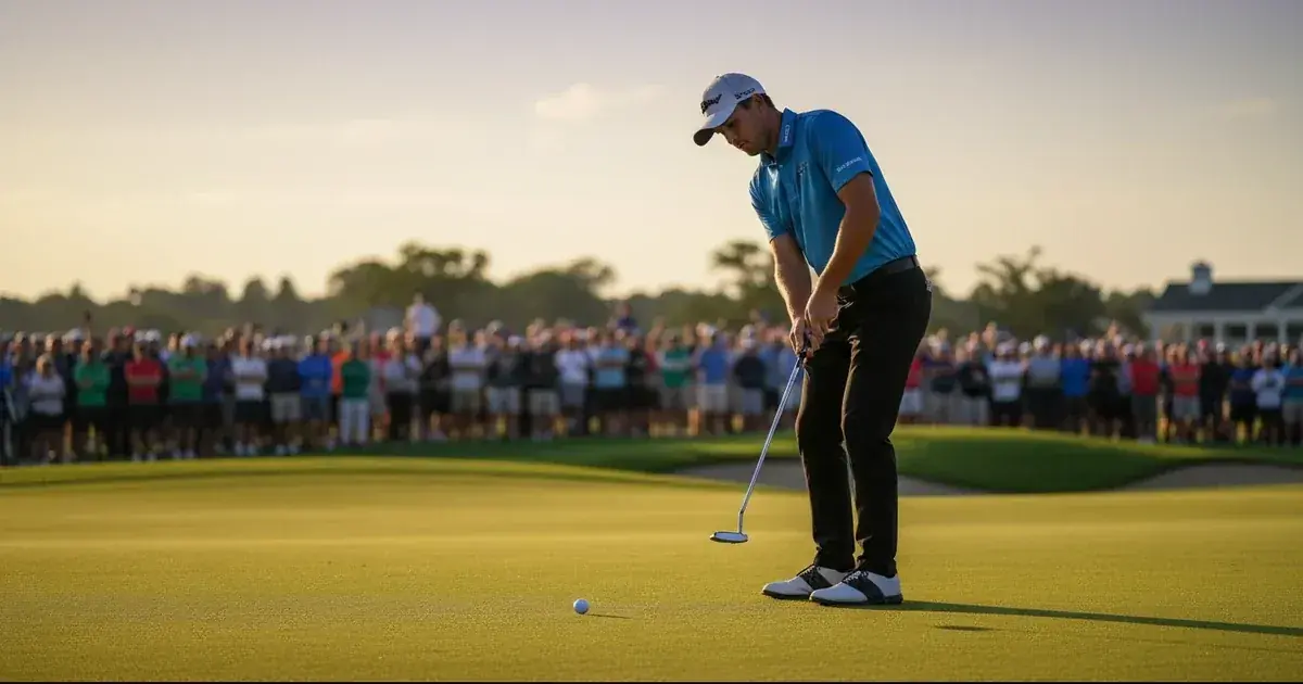 Professional golfer putting on green with betting overlay concept